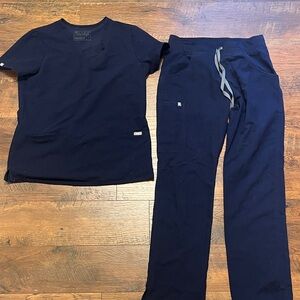 Figs Navy Blue Scrub Set - Small